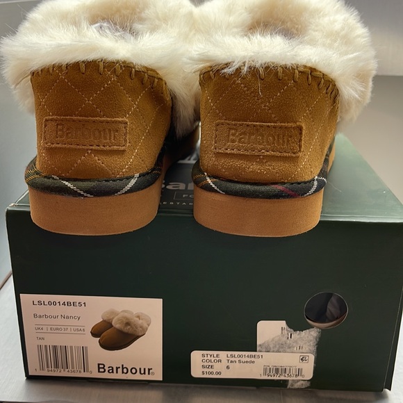 Brand new BARBOUR Suede House Slippers NWT Nancy Tan Suede 6 - Picture 5 of 8